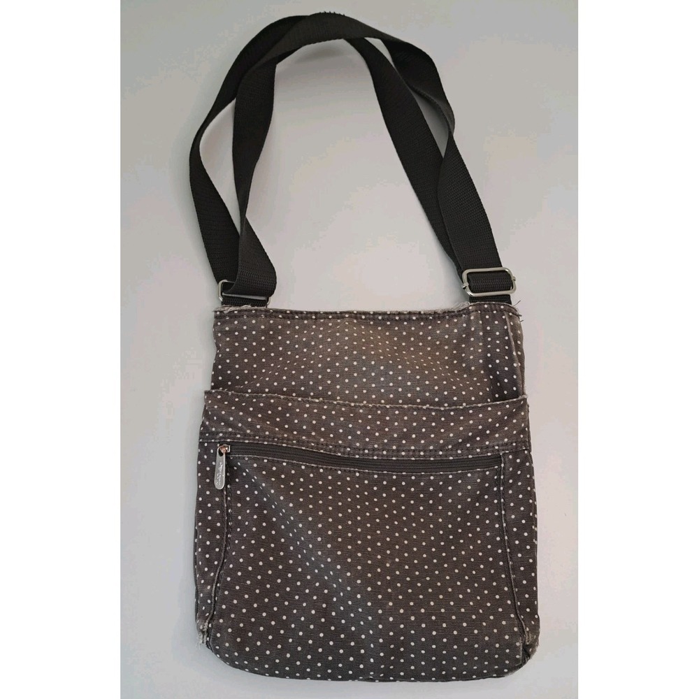 Thirty One Hipster Cross Body Purse Brown w/ White Dots‎ Adjustable Strap